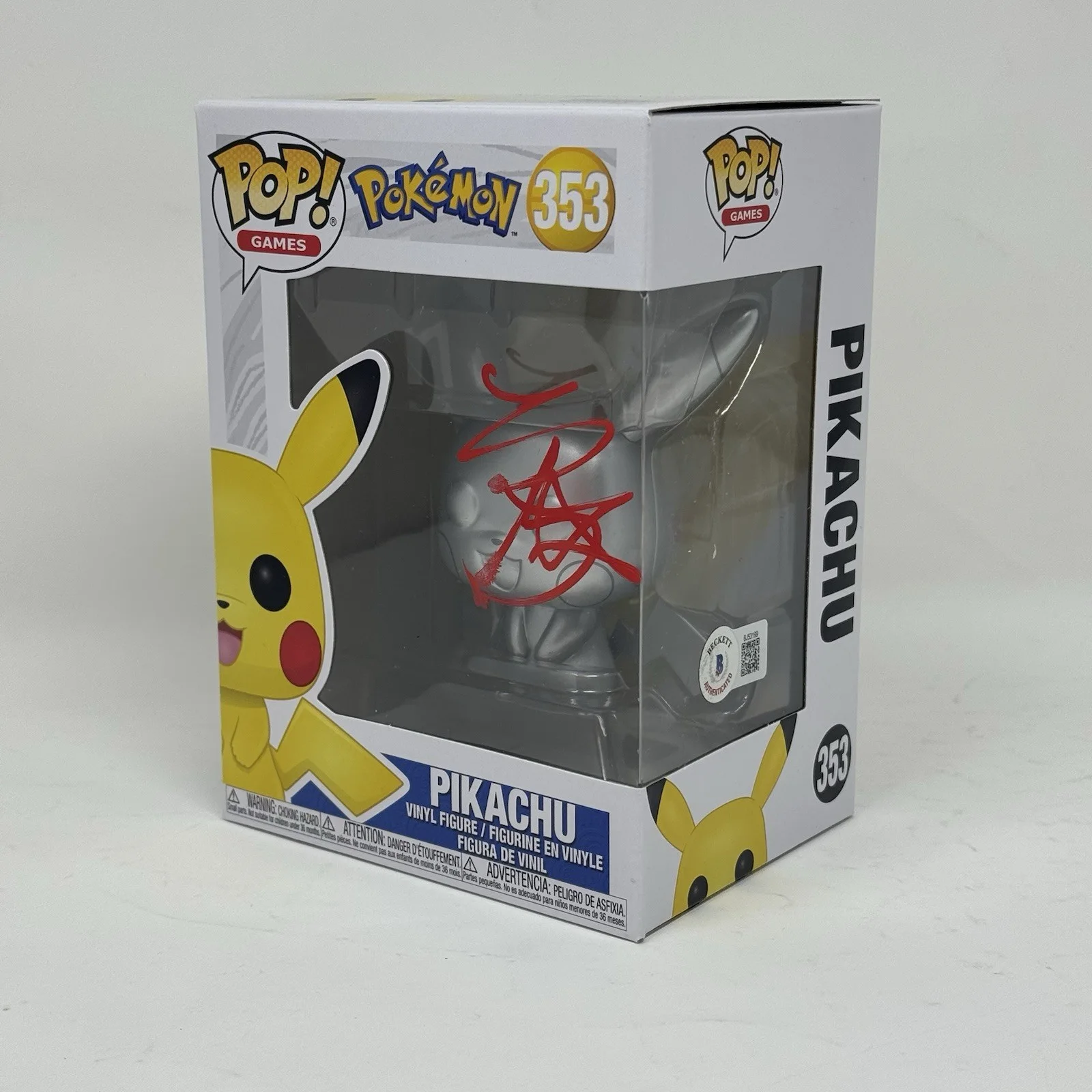 KATHRYN NEWTON — Kathryn Newton Signed Pikachu Funko Pop Pokemon Detective Pikachu Autograph BAS, изображение 4