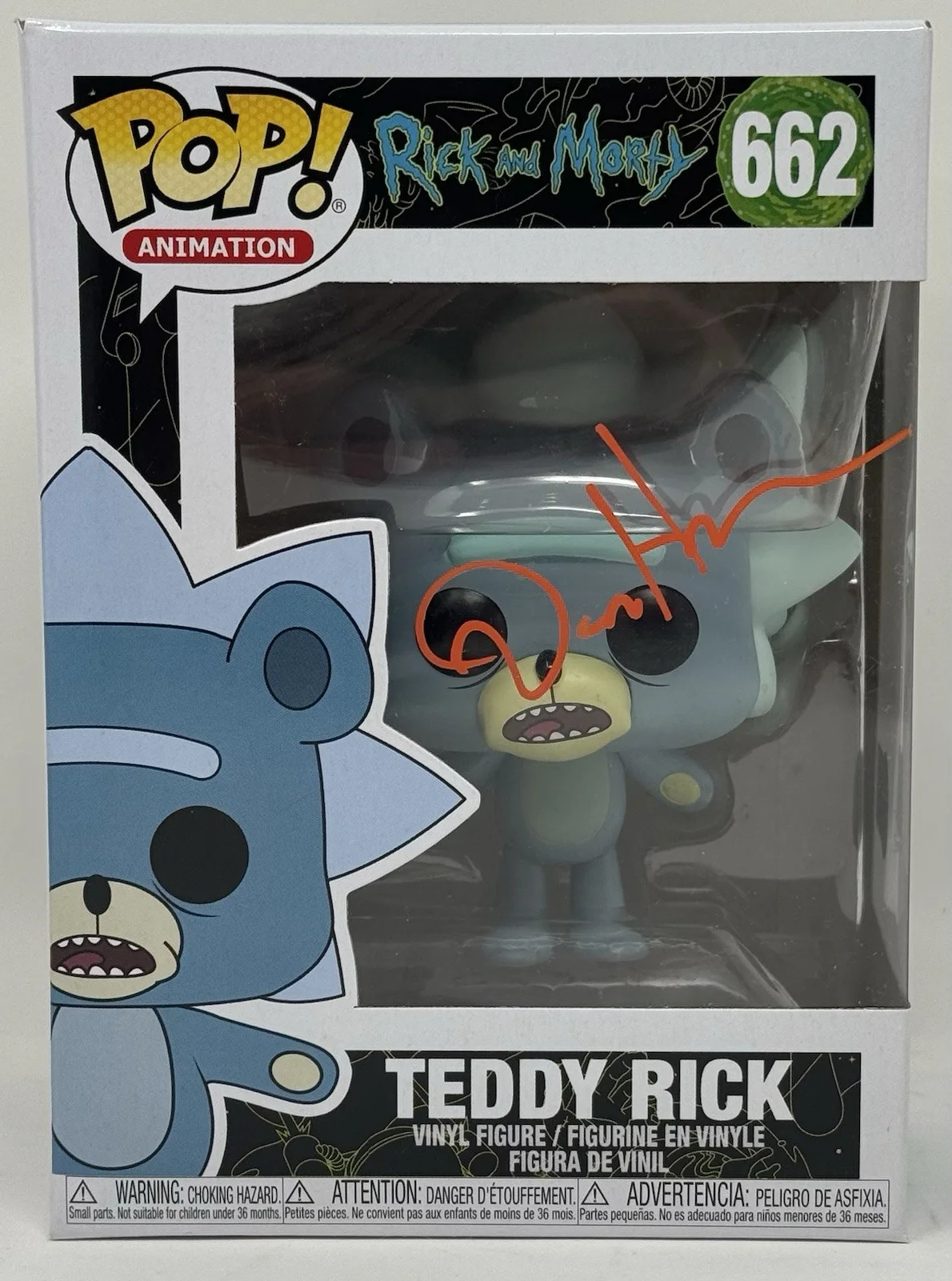 Dan Harmon — Dan Harmon Signed Rick and Morty Teddy Rick Funko Pop 662 Autograph Beckett COA, изображение 2