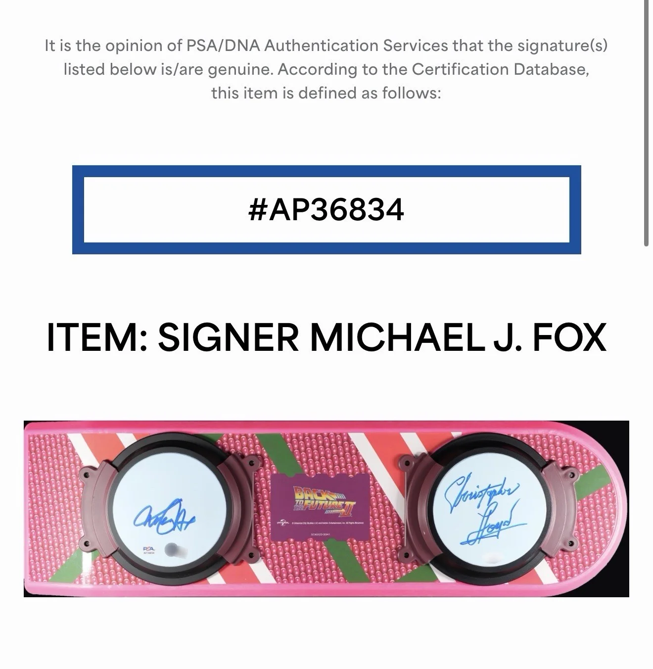 Michael J Fox — 1OF1 FRAME - MICHAEL J FOX CHRISTOPHER LLOYD Autographed BACK TO THE FUTURE, image 5