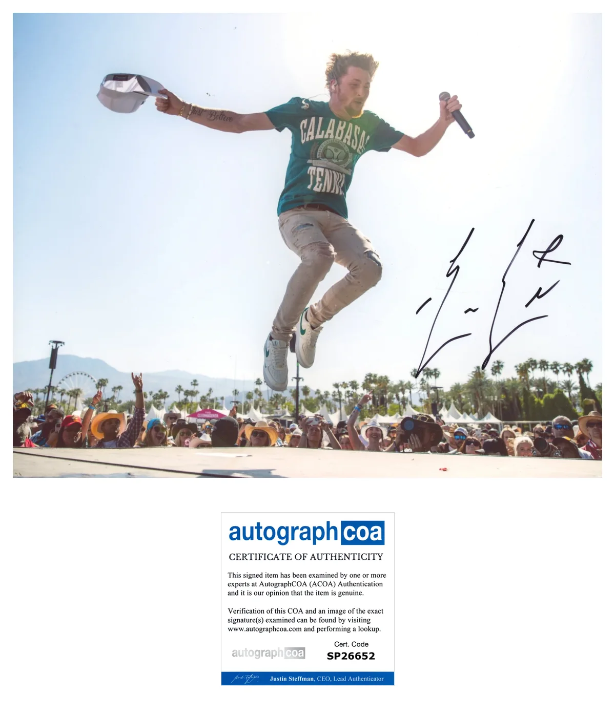 BAILEY ZIMMERMAN COUNTRY STAR SIGNED AUTOGRAPH 8x10 PHOTO B w/EXACT PROOF & COA, изображение 2