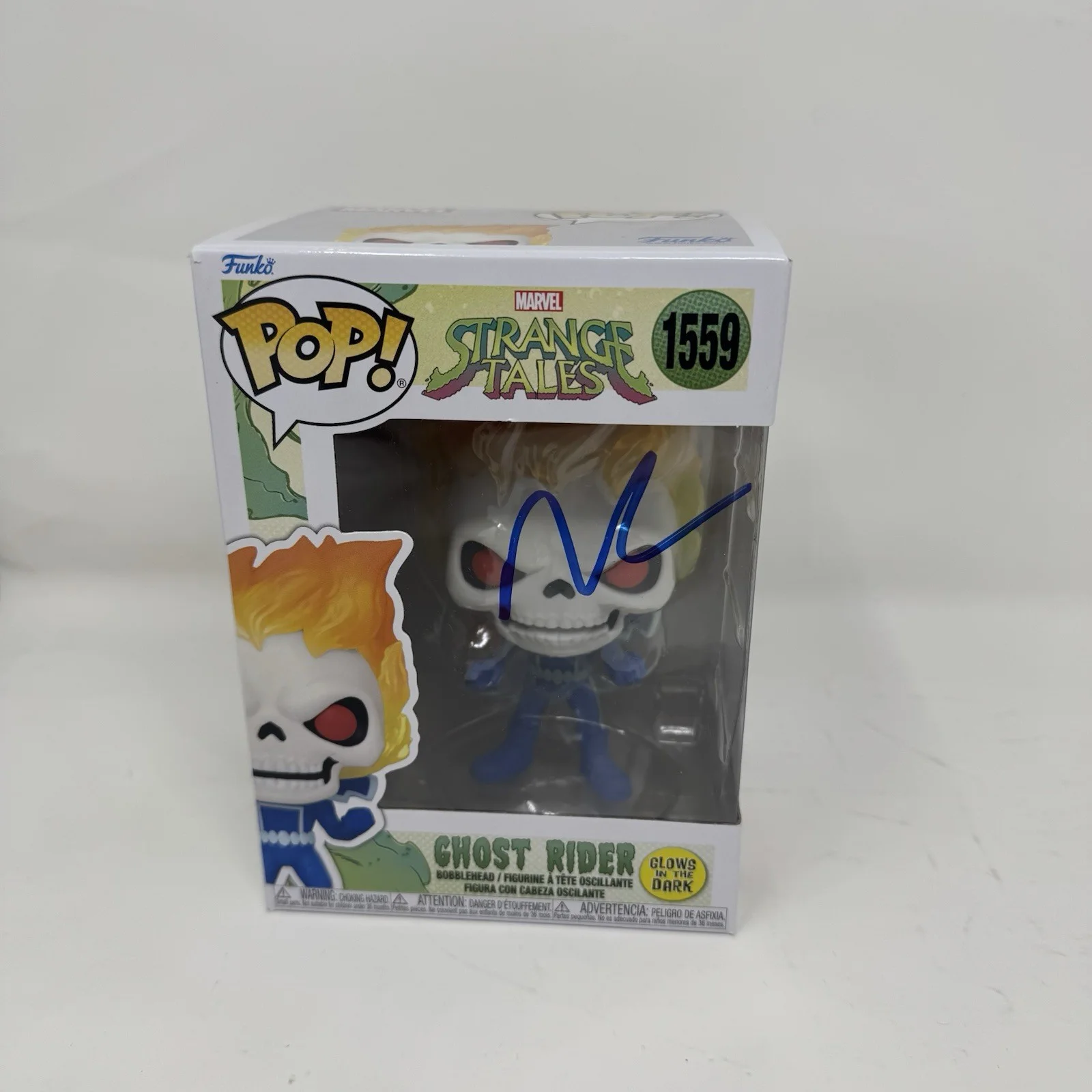 Nicolas Cage — Nicolas Cage Signed Ghost Rider Funko Pop #1559 Marvel Autograph ACOA COA, image 2