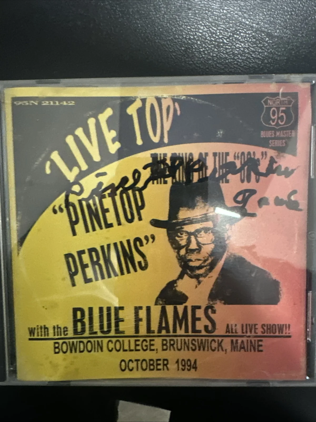 Pinetop Perkins Signed Autographed CD Booklet Live Top 1994, image 2