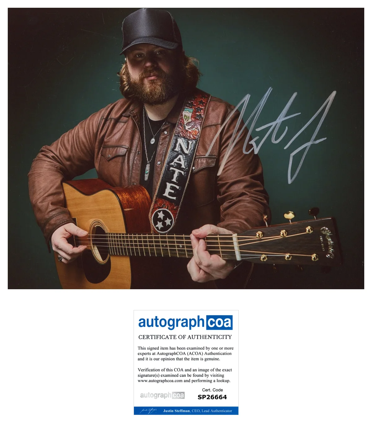 NATE SMITH COUNTRY STAR SIGNED AUTOGRAPH 8x10 PHOTO E w/EXACT PROOF & ACOA COA, image 2