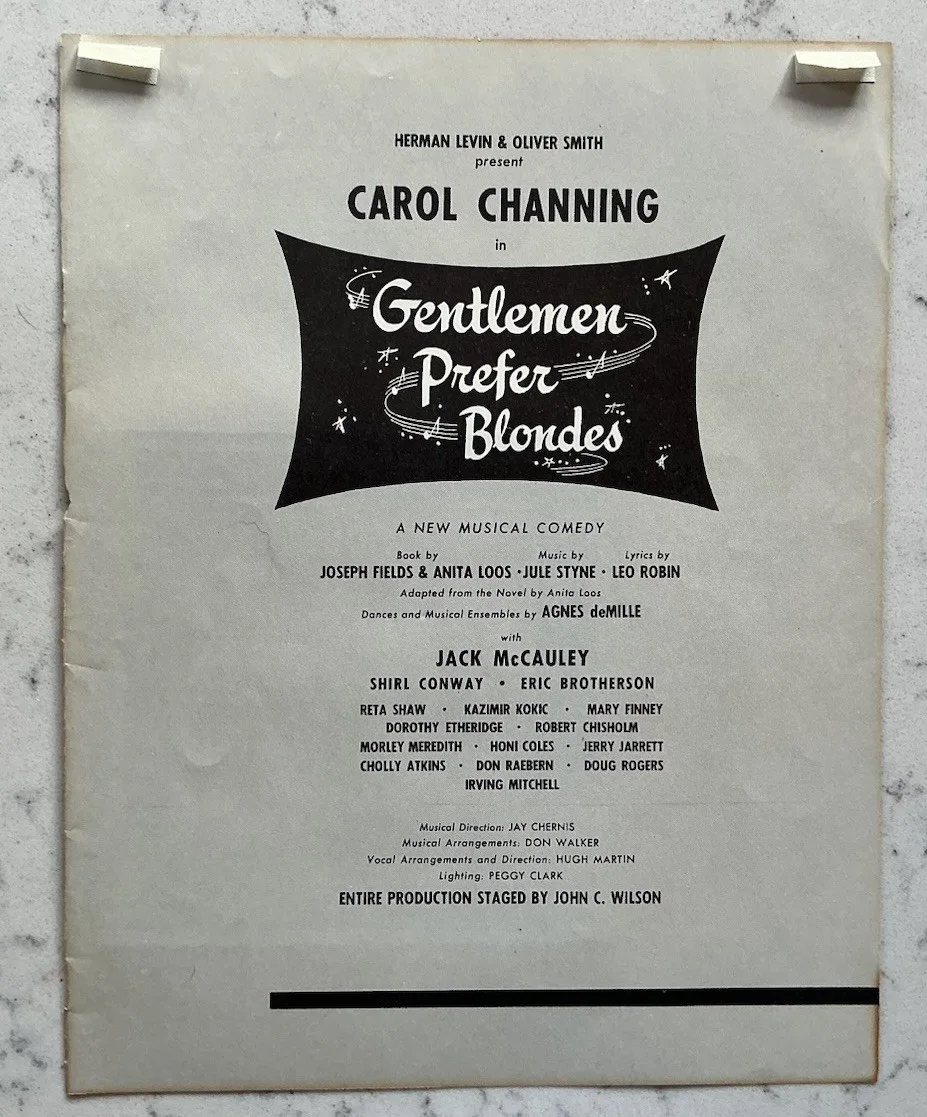 CAROL CHANNING STAGE ACTRESS SIGNED AUTOGRAPHED GENTLEMEN PREFER BLONDES PROGRAM, image 4