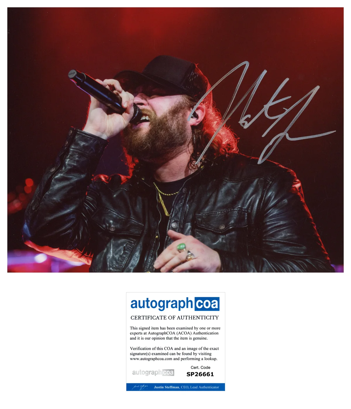 NATE SMITH COUNTRY STAR SIGNED AUTOGRAPH 8x10 PHOTO B w/EXACT PROOF & ACOA COA, изображение 2