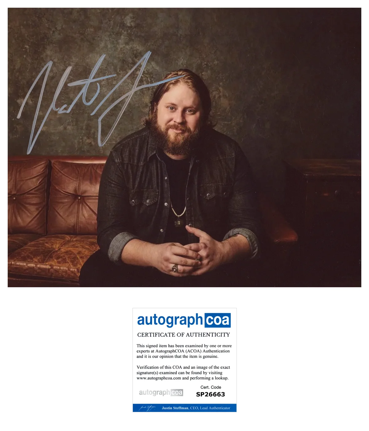 NATE SMITH COUNTRY STAR SIGNED AUTOGRAPH 8x10 PHOTO D w/EXACT PROOF & ACOA COA, image 2