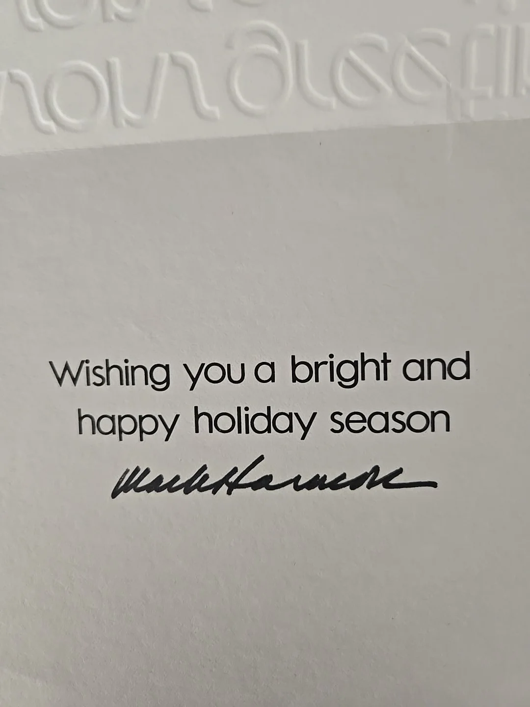 Mark Harmon ' C.S.I TV Show ' Signed' Christmas Card., image 2