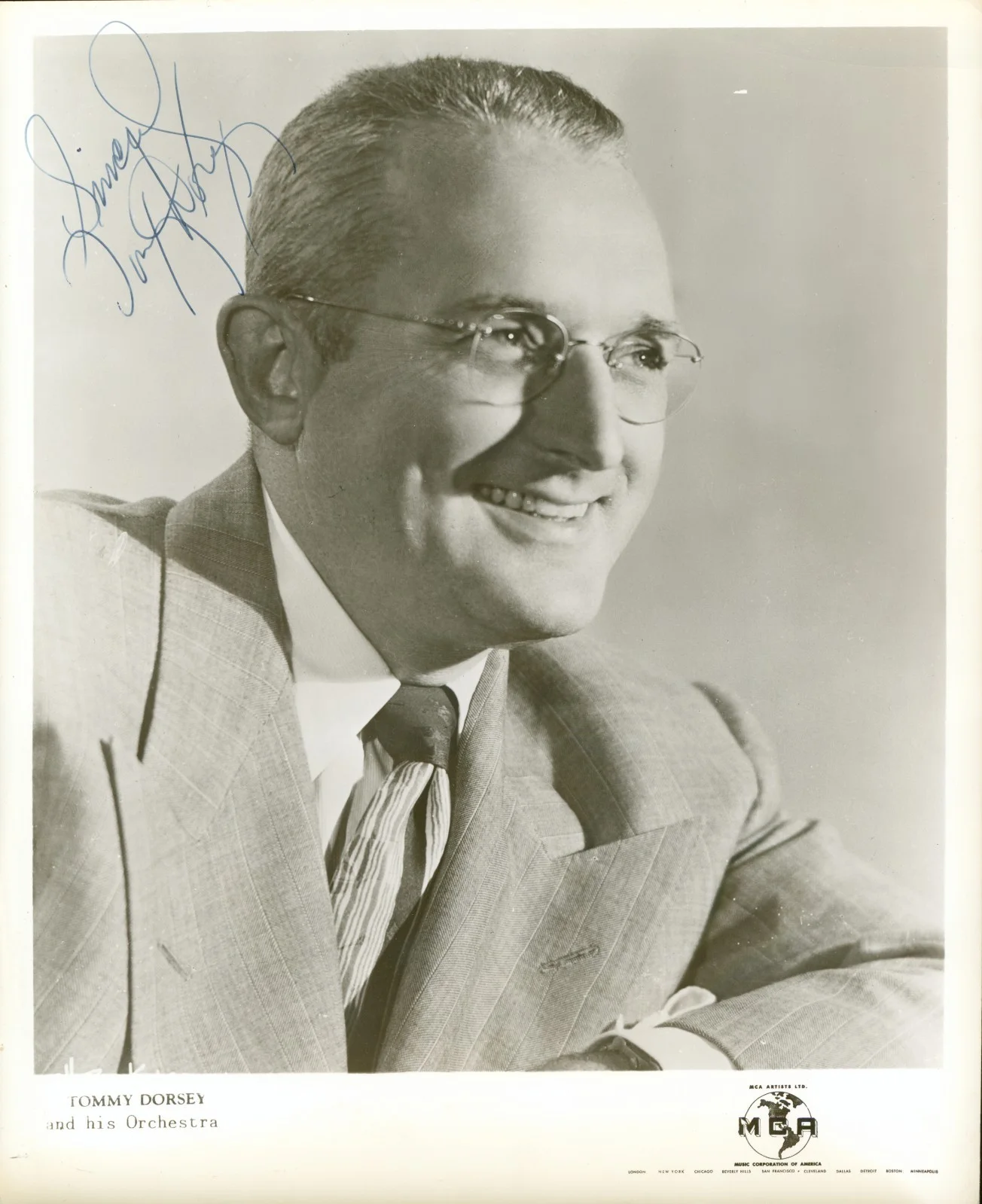 (2) Tommy Dorsey Signed Photos Autographs, image 2
