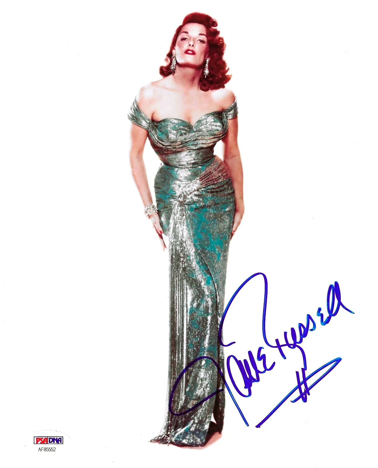 Jane Russell — Jane Russell PSA/DNA Certified Signed 8x10 in. Color Photo with PSA/DNA COA!