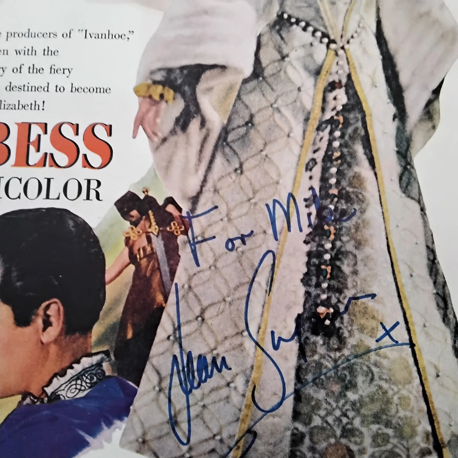 Jean Simmons SIGNED Movie AD 50s Movie Actress Spartacus Guys & Dolls Young Bess, изображение 4