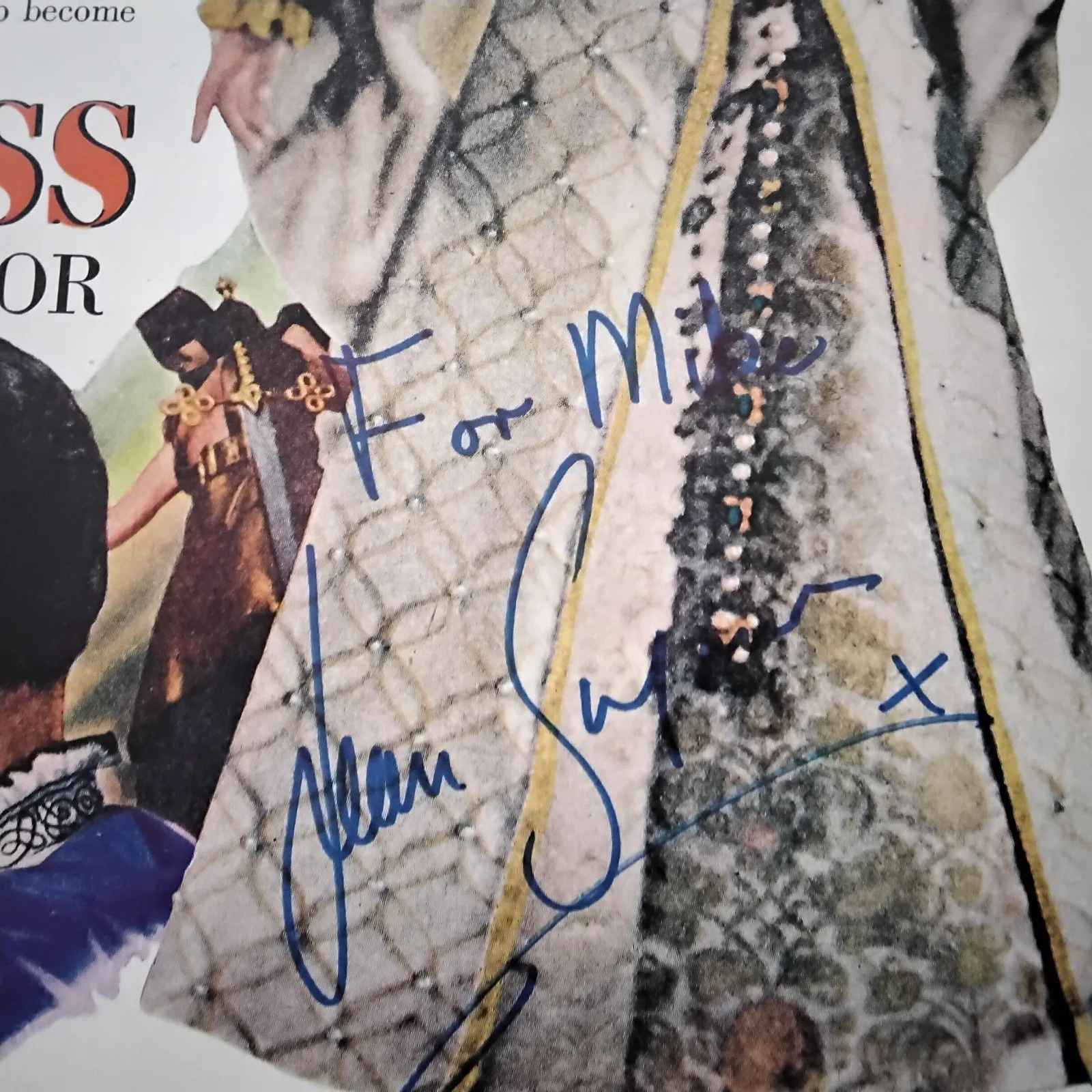 Jean Simmons SIGNED Movie AD 50s Movie Actress Spartacus Guys & Dolls Young Bess, изображение 5