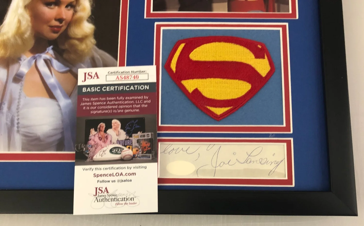 JOI LANSING — JOI LANSING (1929-1972) SIGNED PHOTO DISPLAY "SUPERMAN'S WIFE 1958" JSA COA, изображение 3