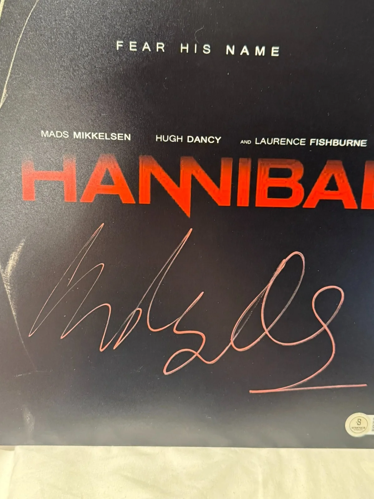 MADS MIKKELSEN SIGNED 11X17 HANNIBAL PHOTO AUTO HIT SHOW BECKETT BAS COA, image 2