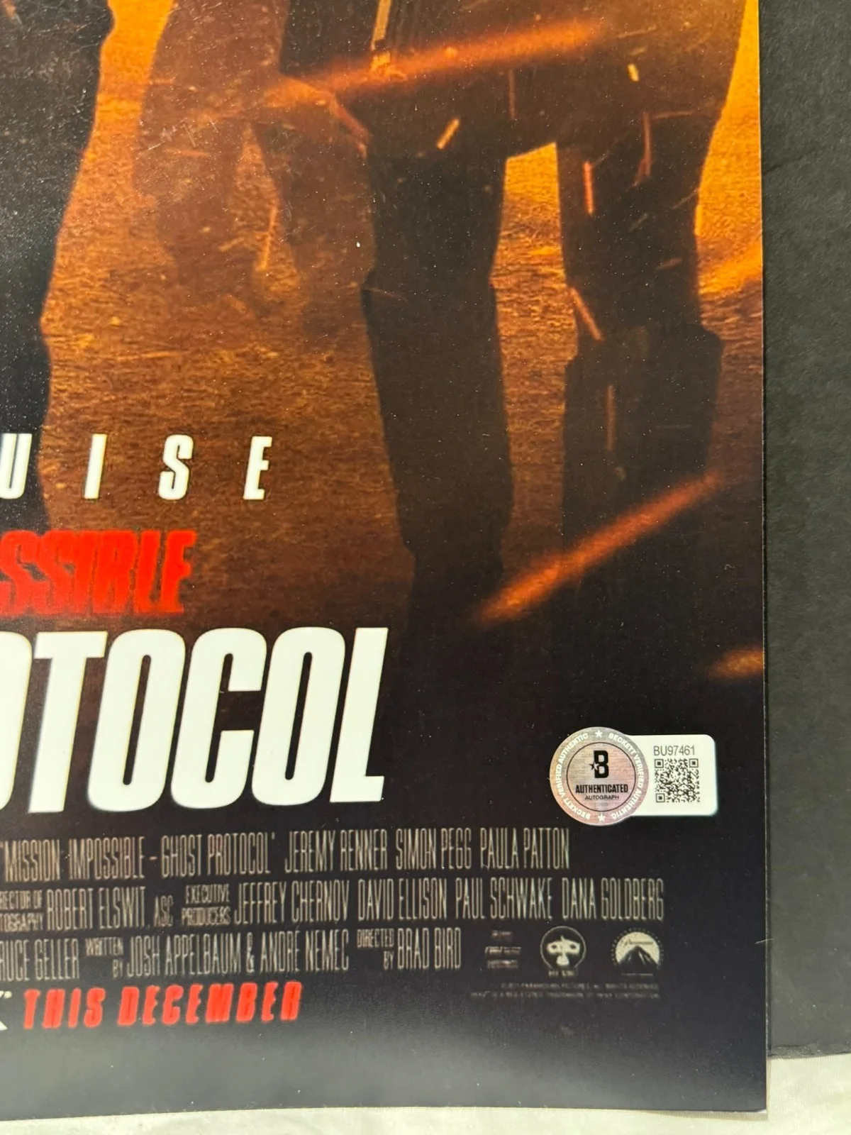 Christopher McQuarrie SIGNED 11X17 MISSION IMPOSSIBLE PHOTO AUTO BECKETT BAS COA, image 3