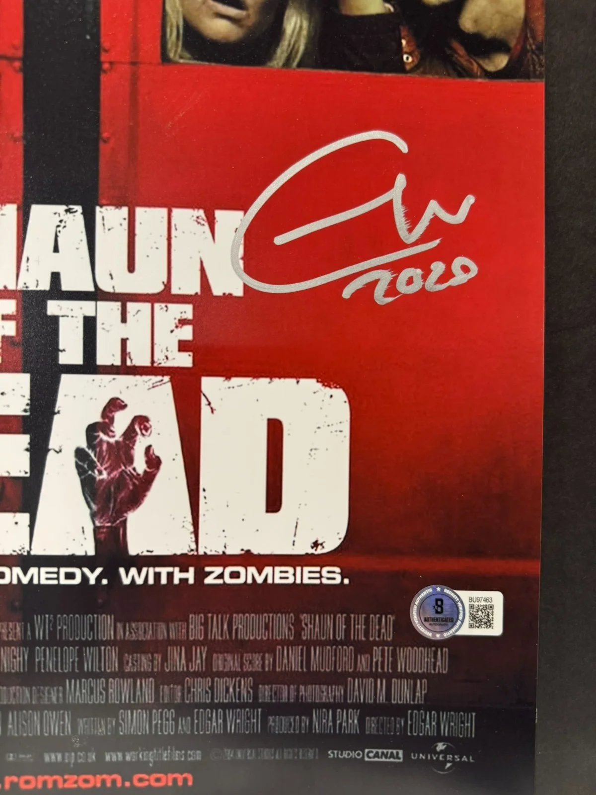 EDGAR WRIGHT SIGNED 11X17 SHAUN OF THE DEAD PHOTO AUTO BECKETT BAS COA, image 2