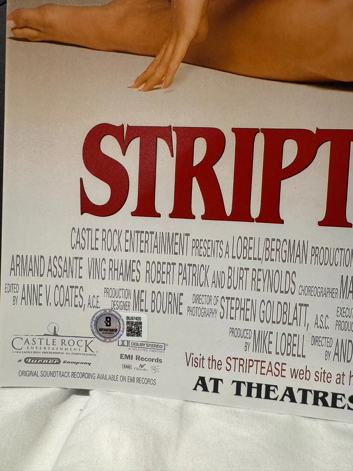 DEMI MOORE SIGNED 11X17 PHOTO STRIPTEASE AUTO BECKETT HIT MOVIE BAS COA, изображение 3