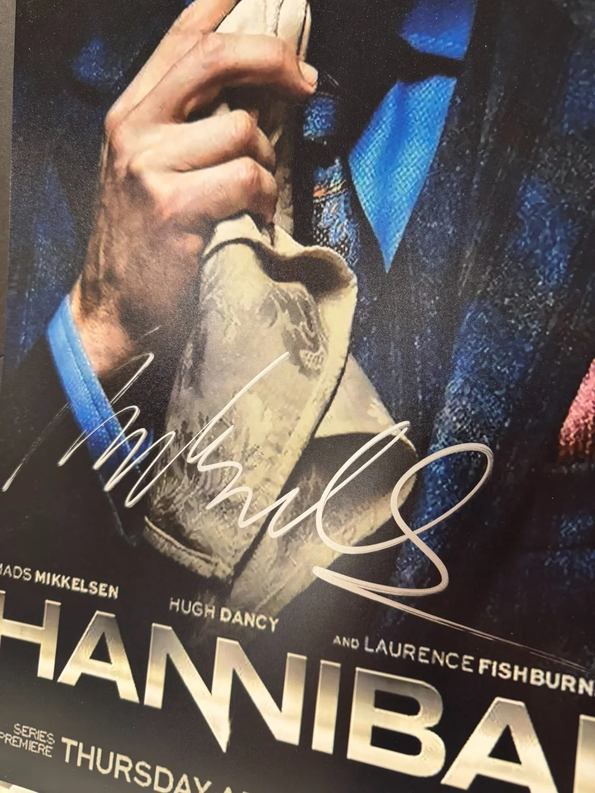MADS MIKKELSEN SIGNED 11X17 HANNIBAL PHOTO AUTO HIT SHOW BECKETT BAS COA, image 3