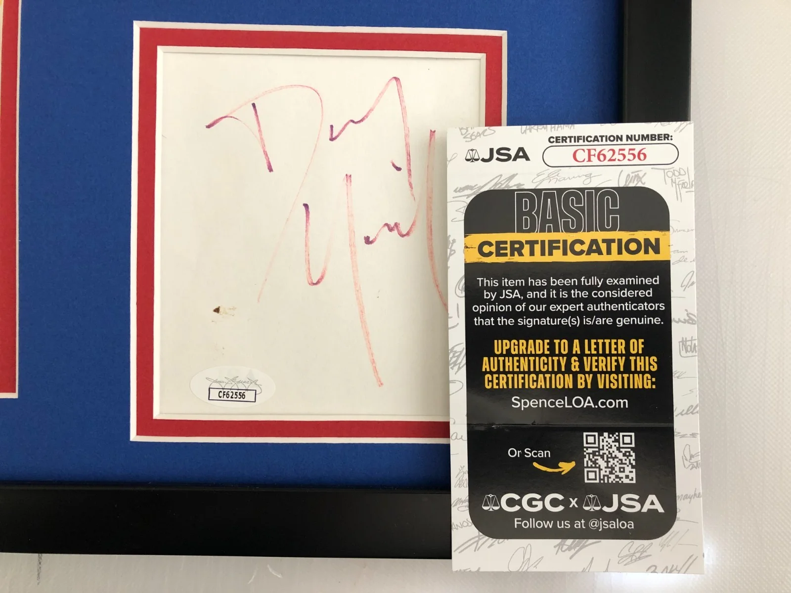 DENNIS QUAID — DENNIS QUAID as RONALD REAGAN SIGNED 11x14 MATTED FRAMED PHOTO DISPLAY JSA COA, image 2