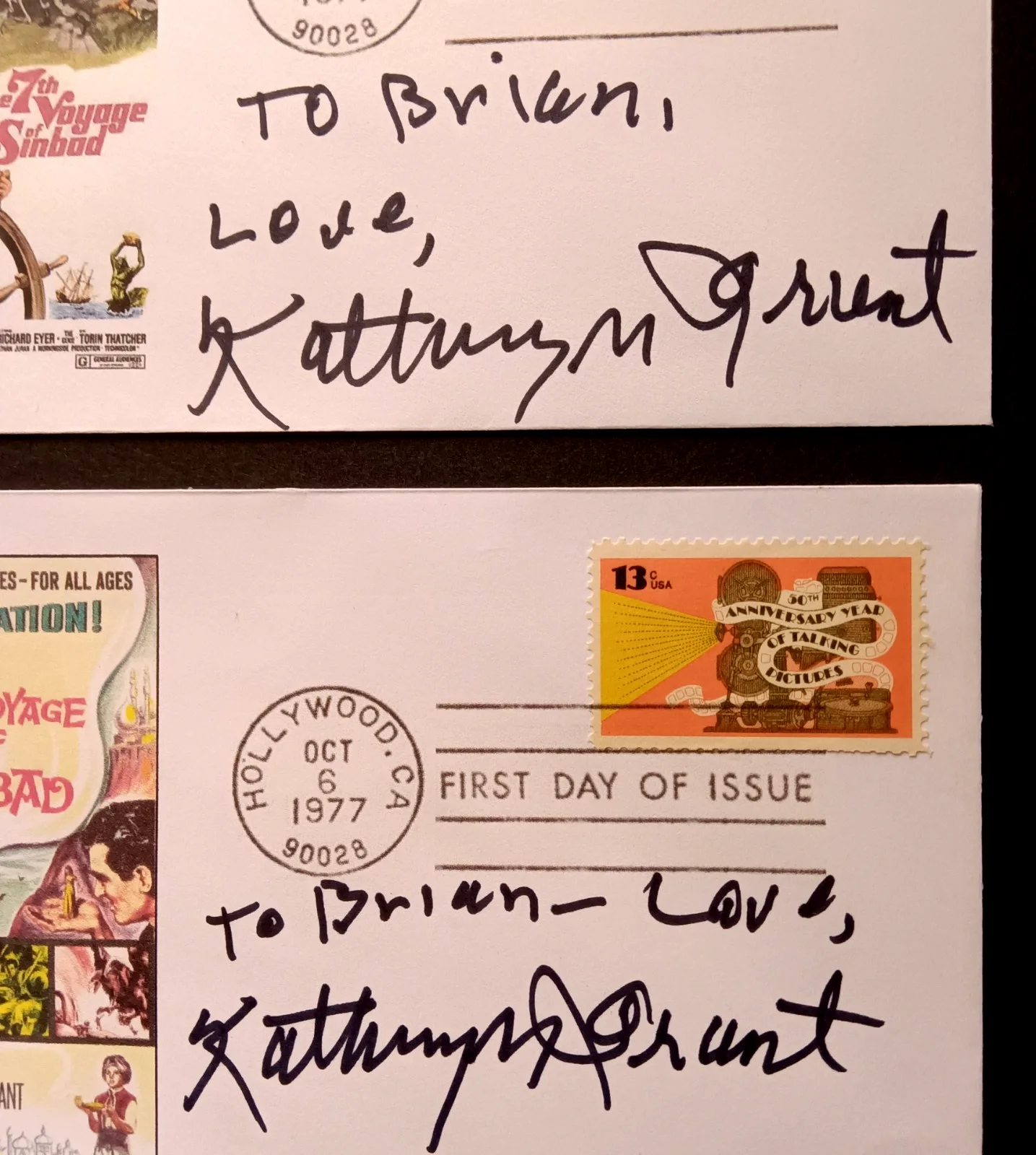 Kathryn Grant Crosby signed First Day of Issue Stamp/Envelopes - Lot of 2, image 2