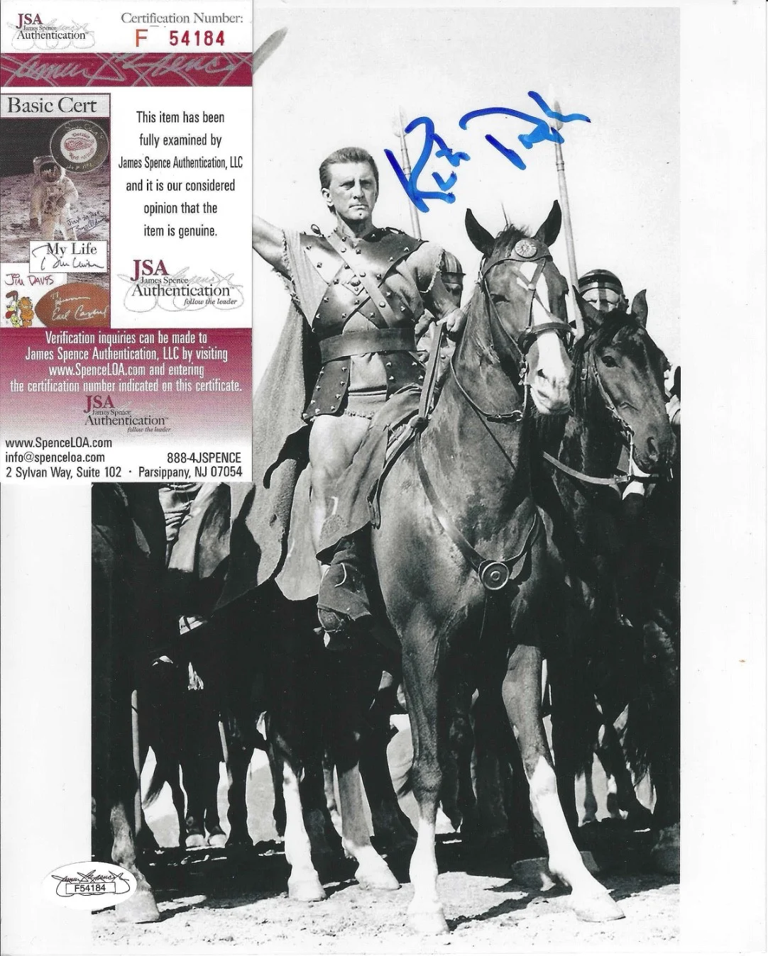 Kirk Douglas — d2020 Kirk Douglas signed 8x10 Photo - Spartacus - AUTHENTICATED
