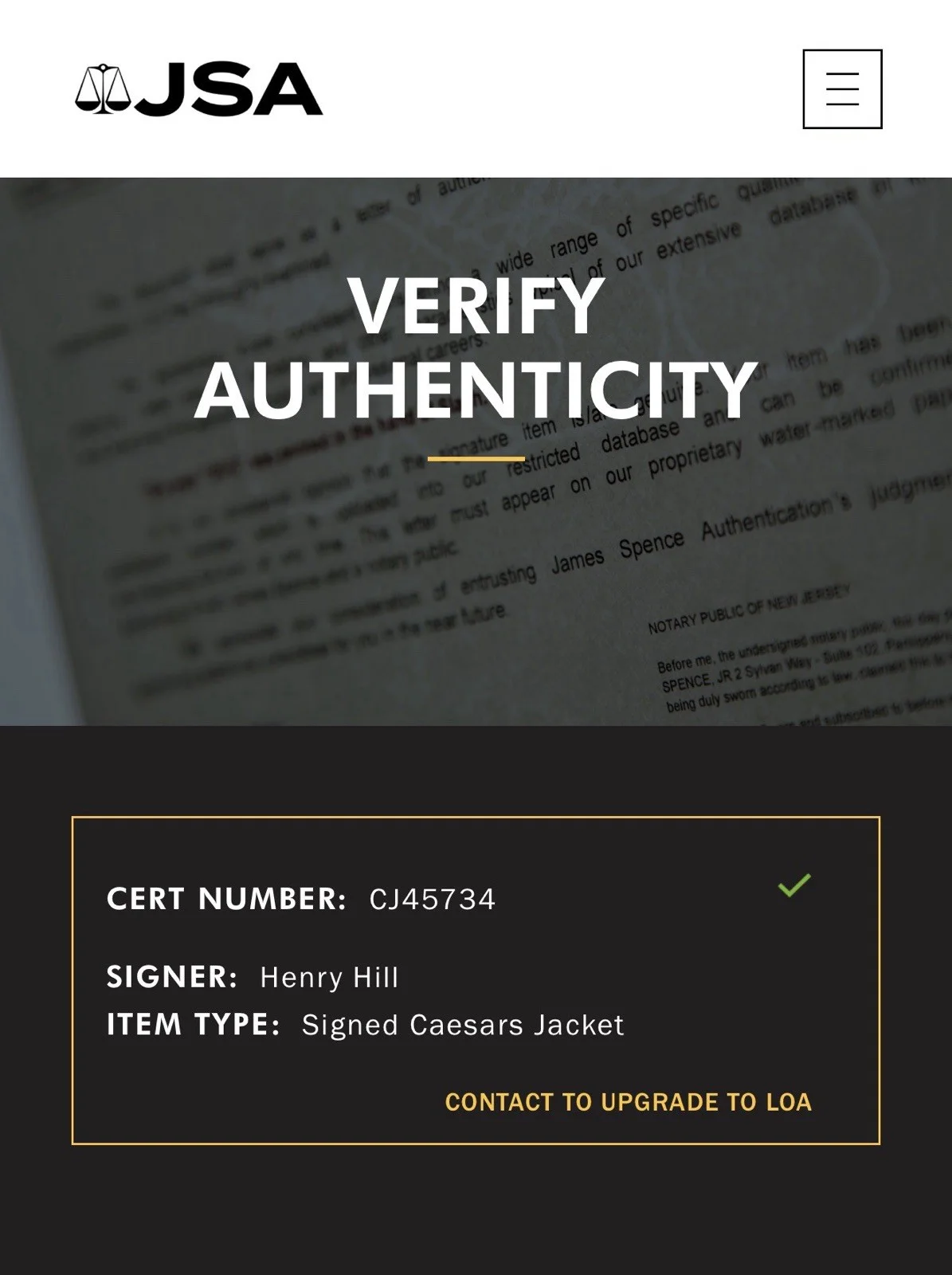Henry Hill — Goodfellas Fans! Henry Hill Hand Signed Caesar’s Palace Jacket XL RARE; JSA COA, image 5