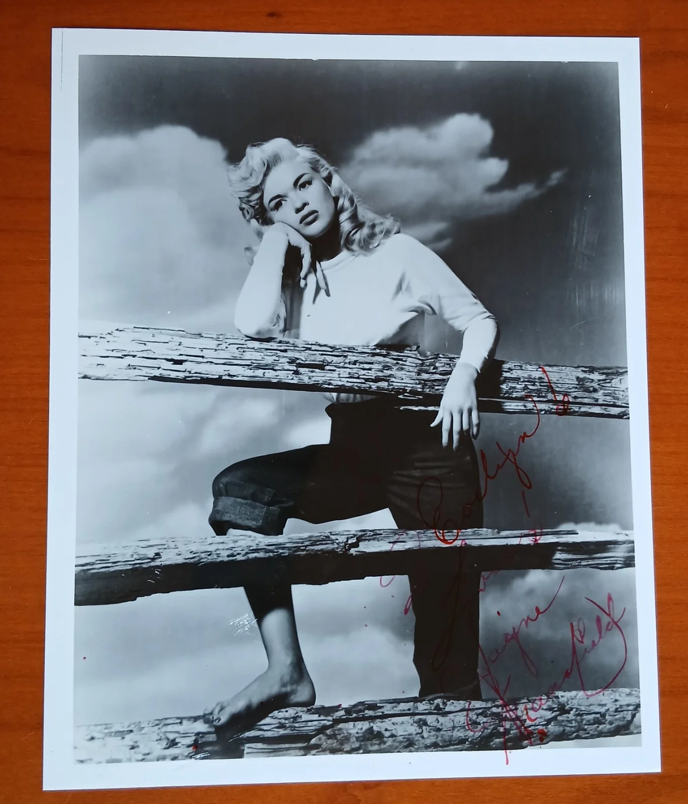 Jayne Mansfield — Jayne Mansfield Signed Autographed 10x8 Photo, image 2