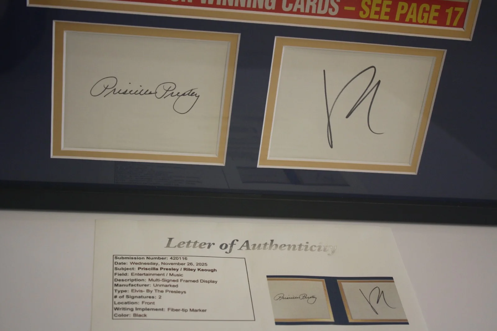 PRISCILLA PRESLEY & RILEY KEOUGH Cut Signatures Autographs & Magazine Cover JSA, изображение 2