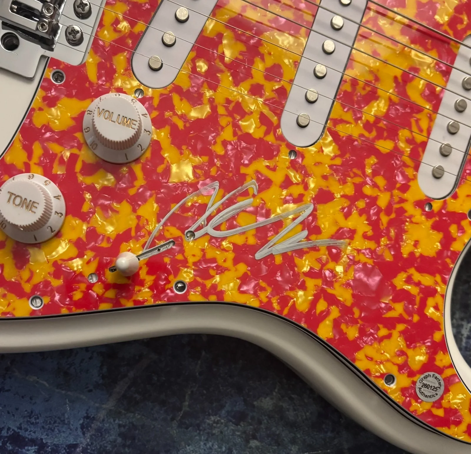 GFA Queen Band Singer * ADAM LAMBERT * Signed Electric Guitar PROOF COA, image 5