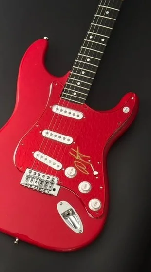 GFA Queen Band Singer * ADAM LAMBERT * Signed Electric Guitar PROOF COA, image 3