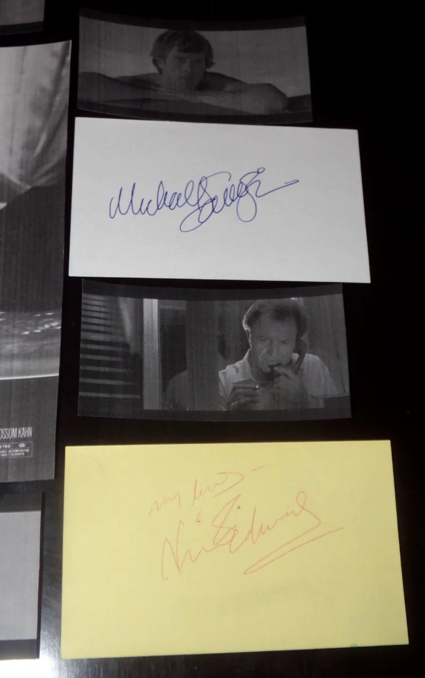Morgan Fairchild Andrew Stevens Michael Sarrazin Vince Edwards — The Seduction Movie Cast Autographed Index Cards Fairchild Sarrazin Stevens Camp, изображение 5