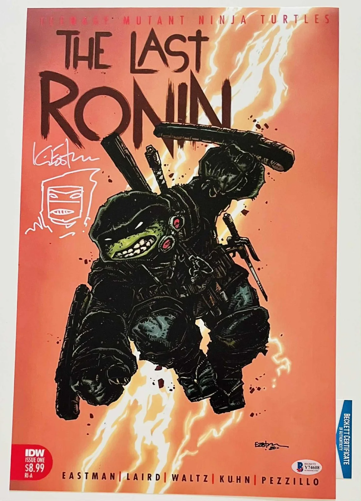 KEVIN EASTMAN — KEVIN EASTMAN SIGNED THE LAST RONIN TMNT 11x17 POSTER & BECKETT CERTIFIED COA