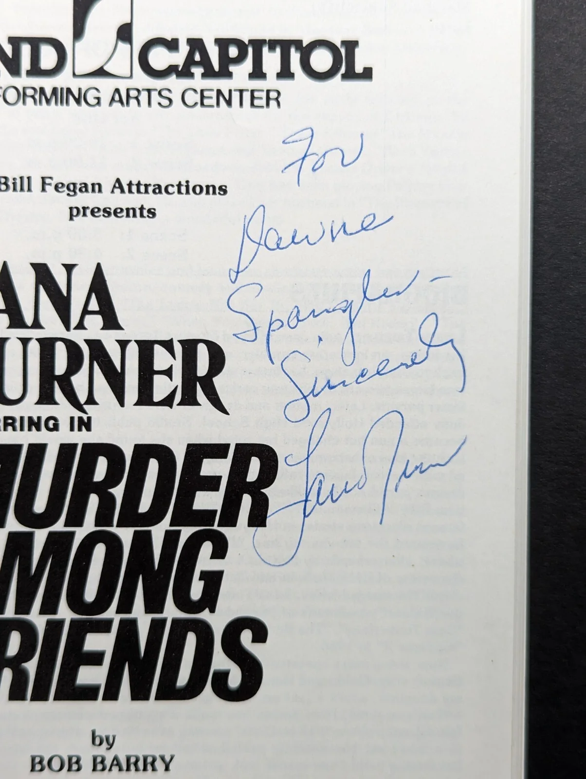 Vintage 1983 Lana Turner Actress JSA Signed Theater Playbill, изображение 2