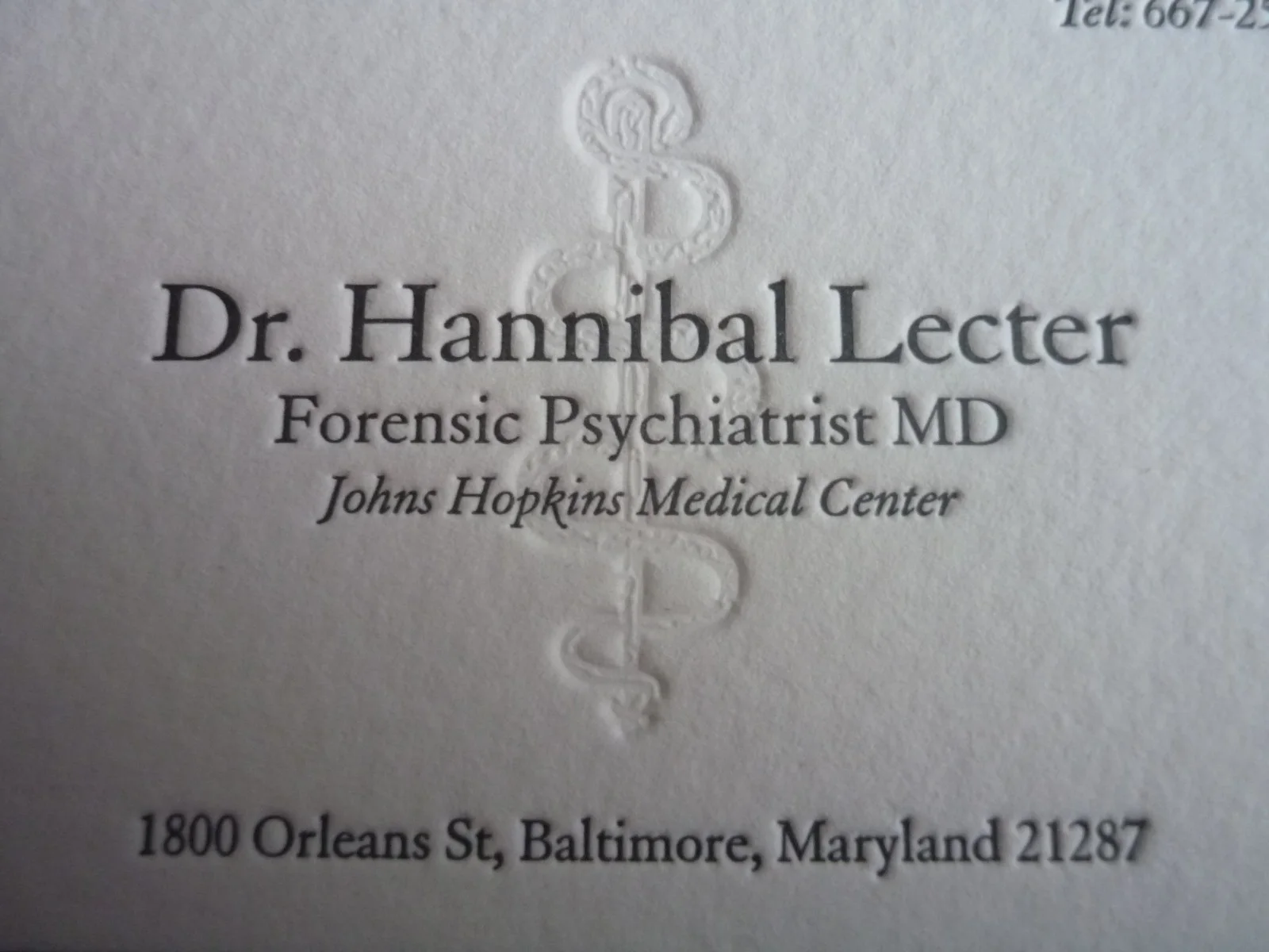 Movie replica prop boxed business card dr hannibal lecter forensic md, изображение 4
