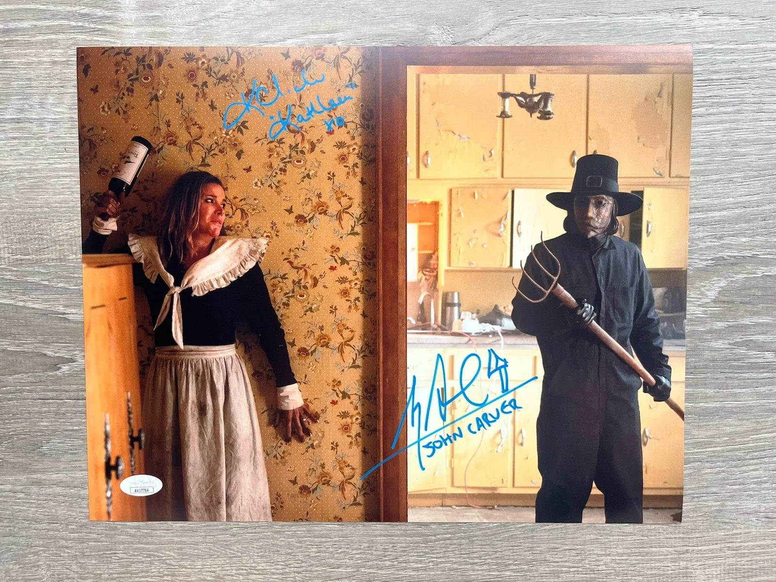 Karen Cliche Alex Armbruster Signed Thanksgiving 11x14 Photo JSA COA John Carver, изображение 2
