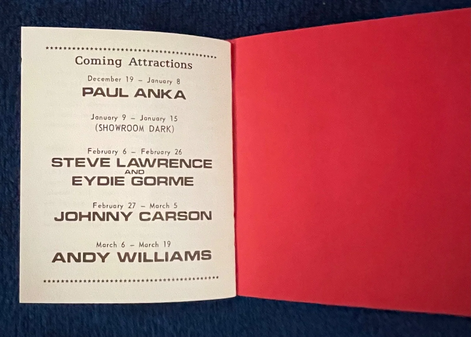 Sammy Davis Jr. Personal Telegram and Show table card- 1974 opening show Caesars, изображение 5
