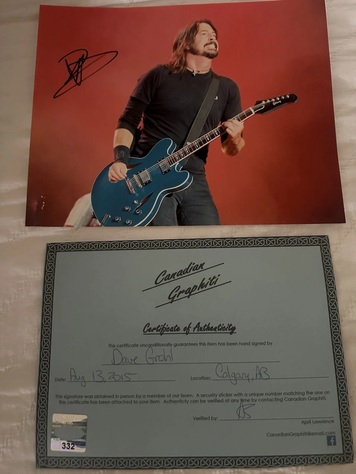 Dave Grohl Signed 8X10 Photo – Foo Fighters / Nirvana – Autographed – COA, изображение 2