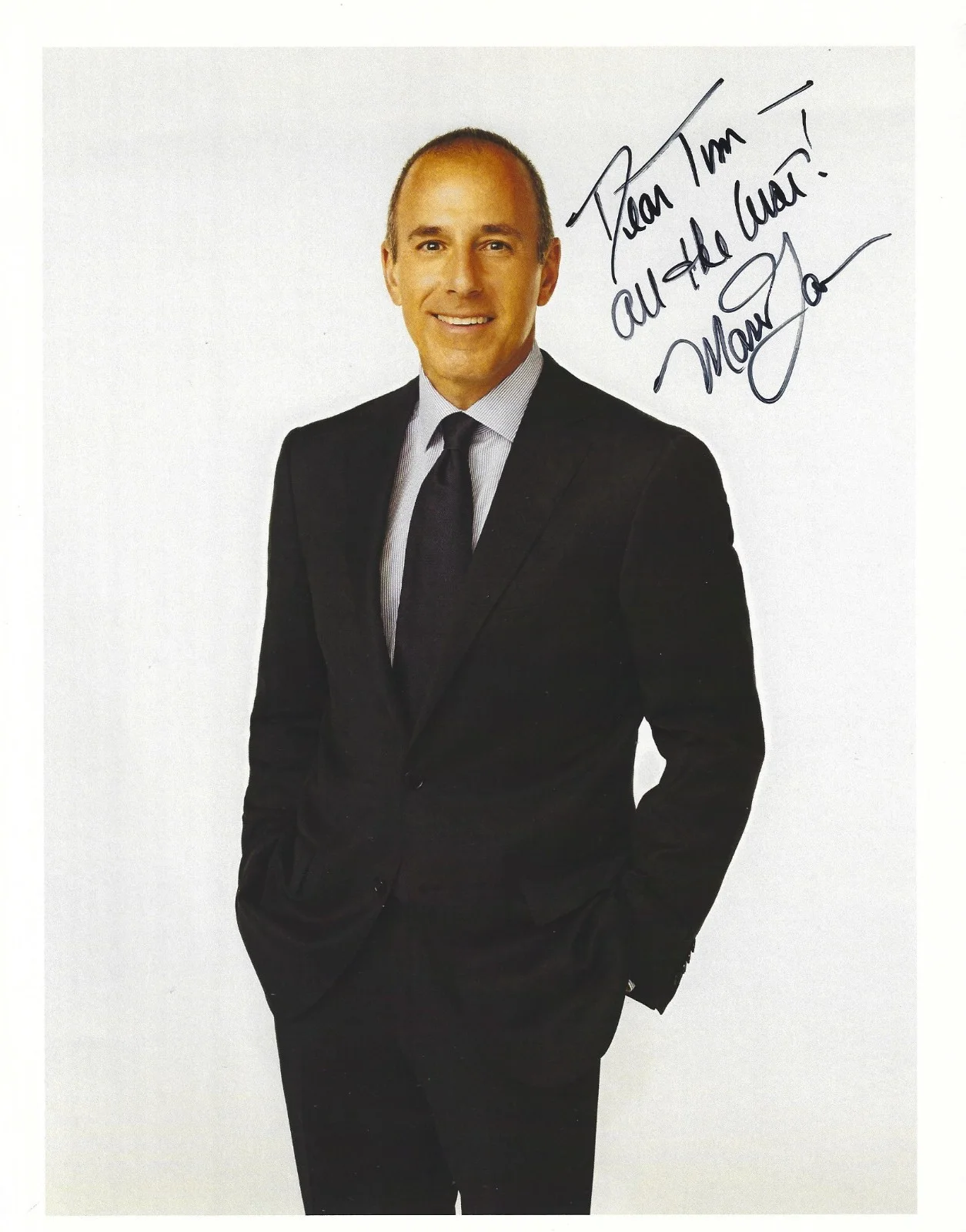 Matt Lauer — Matt Lauer Autographed Signed 8.5x11 Photo - NBC Today Show Anchor - w/COA