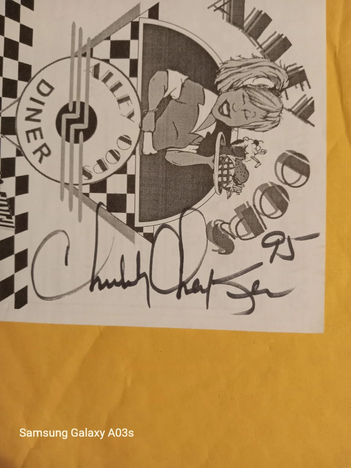 CHUBBY CHECKER AUTHENTIC AUTOGRAPHED Signed Dinner Menu 1995 "Sale", image 2