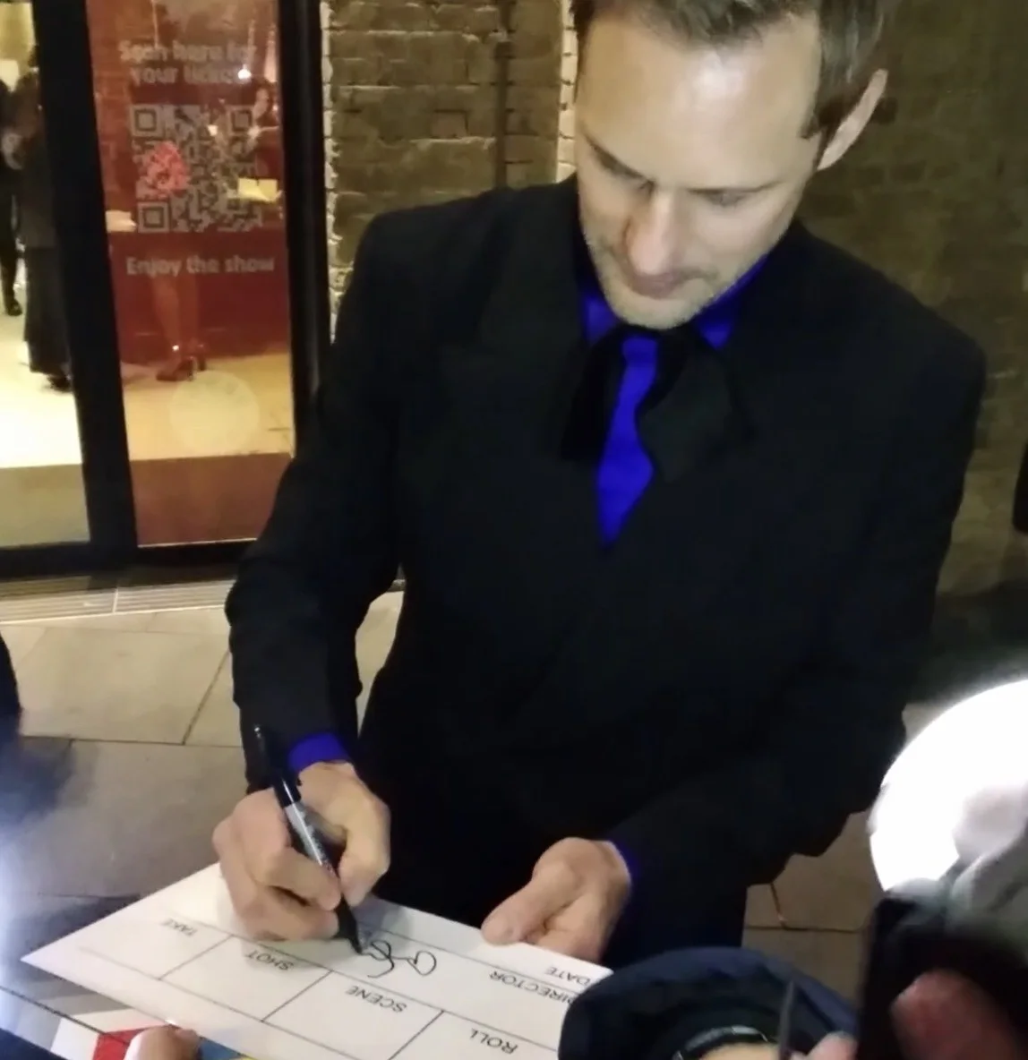 White Directors Clapper Board Signed By Alexander Skarsgård With COA, image 3