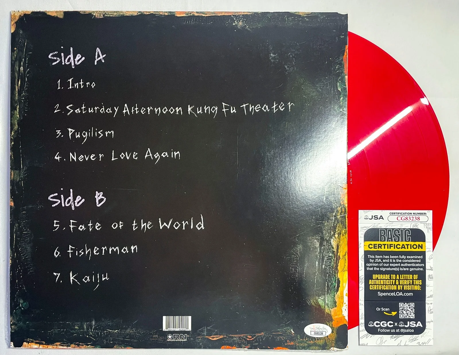 RZA Signed Saturday Afternoon Kung Fu Theatre Red Vinyl Album EXACT Proof JSA, изображение 4