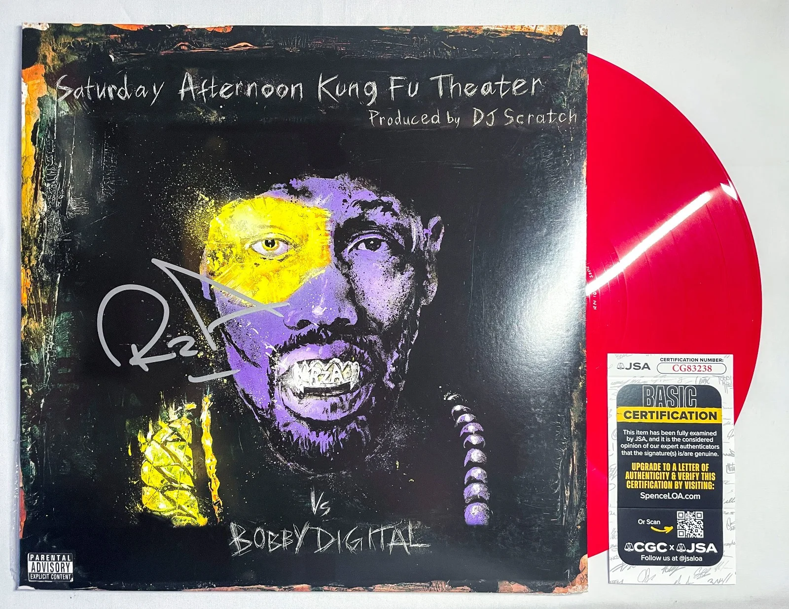 RZA Signed Saturday Afternoon Kung Fu Theatre Red Vinyl Album EXACT Proof JSA, изображение 5