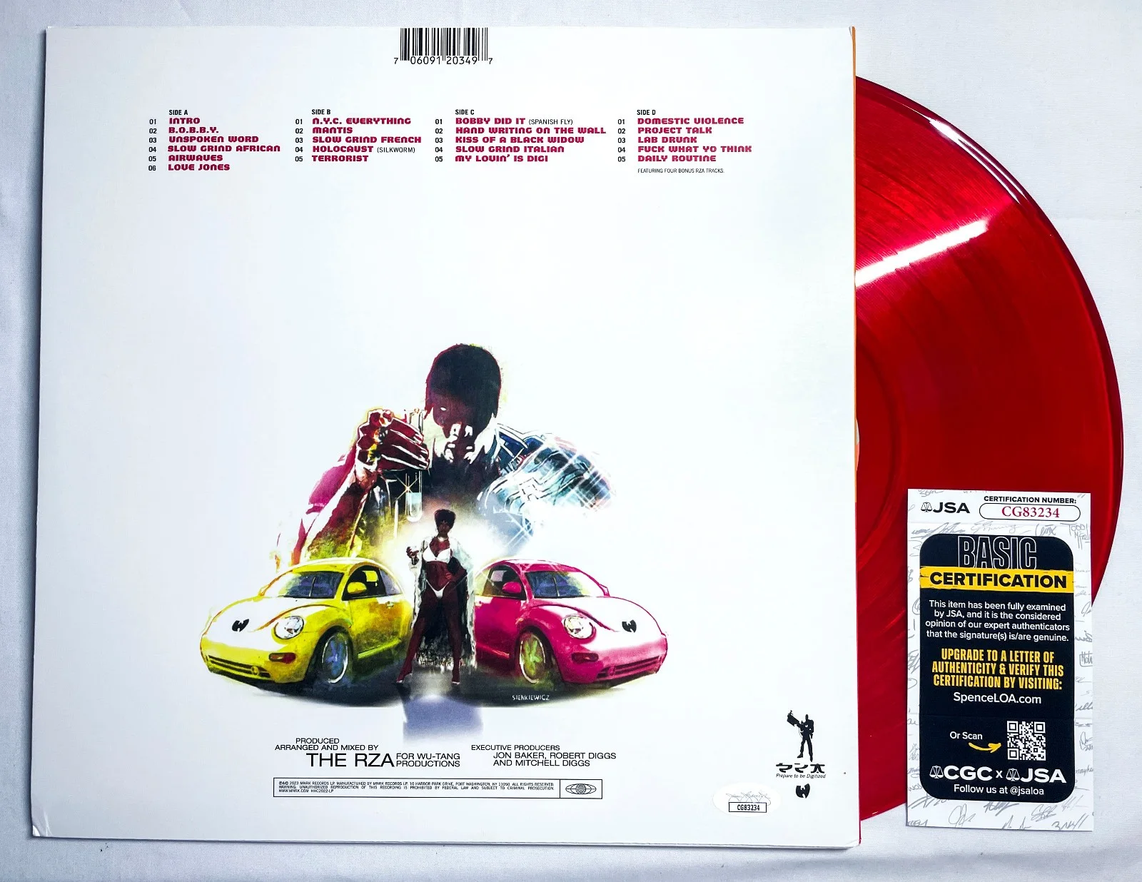 RZA Signed BOBBY DIGITAL IN STEREO RSD Red Vinyl Album EXACT Proof JSA, изображение 4