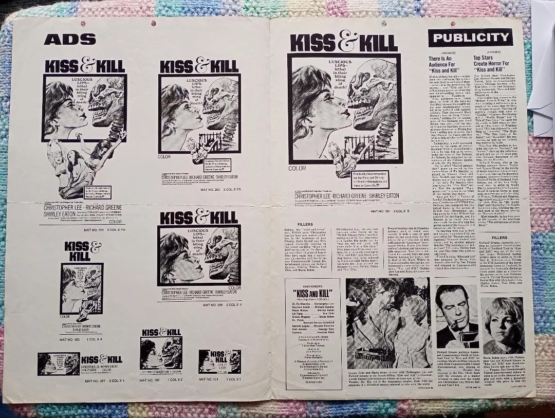 KISS & KILL ( BLOOD OF FU MANCHU ) pressbook, image 2
