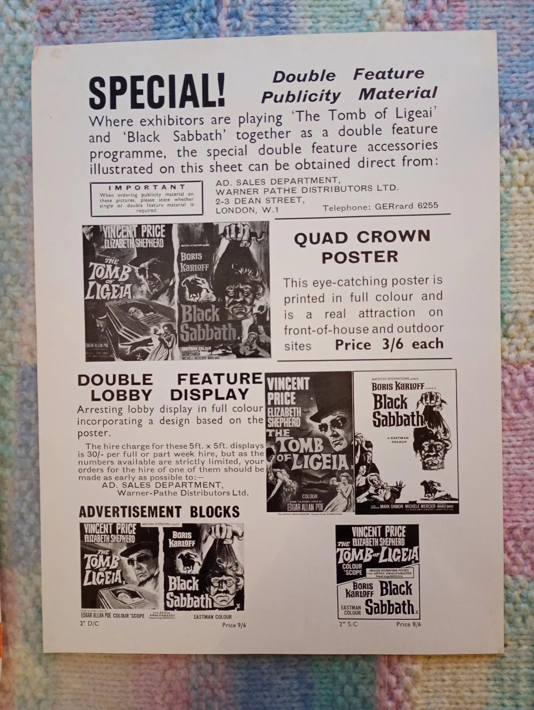 BLACK SABBATH pressbook, изображение 3