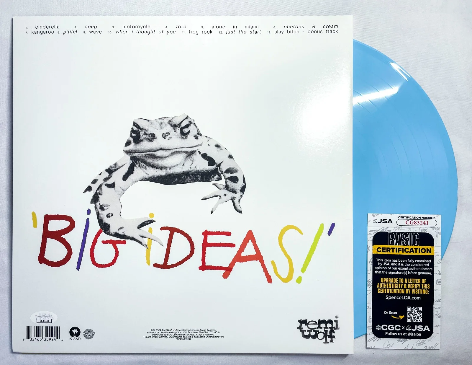 Remi Wolf *Cinderella* Signed Autographed BIG IDEAS Baby Blue Vinyl LP Album JSA, image 3