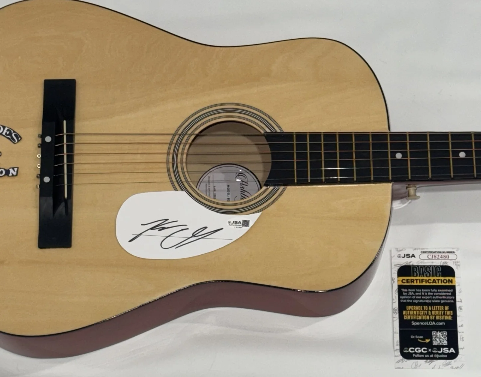 KENNY CHESNEY SIGNED CUSTOM NATURAL ACOUSTIC GUITAR NO SHOES NATION JSA COA, изображение 2