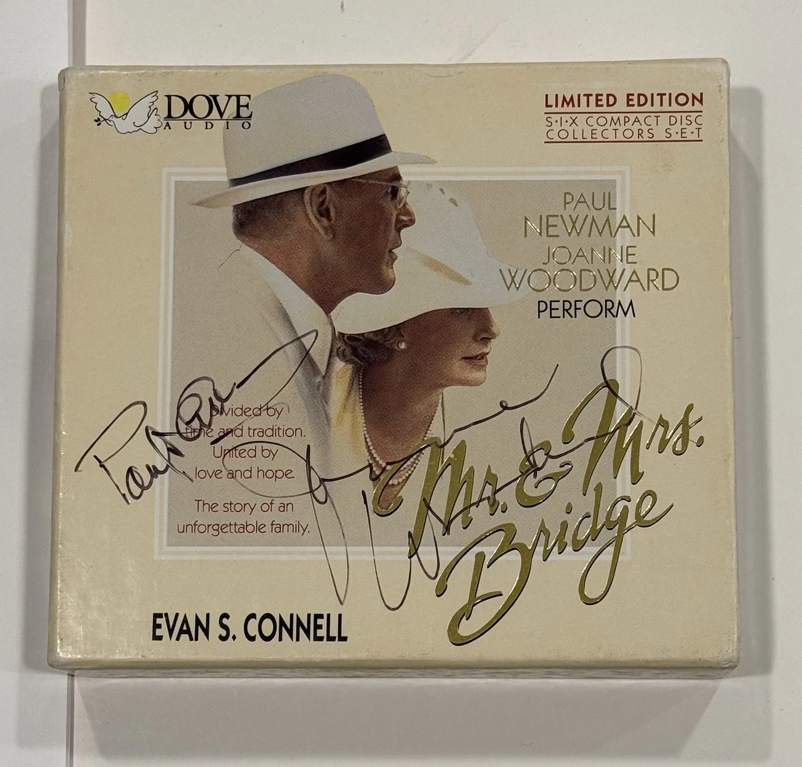 Paul Newman — Paul Newman & Joanne Woodward Signed Audiobook Case Mr & Mrs Bridge Beckett LOA, изображение 2