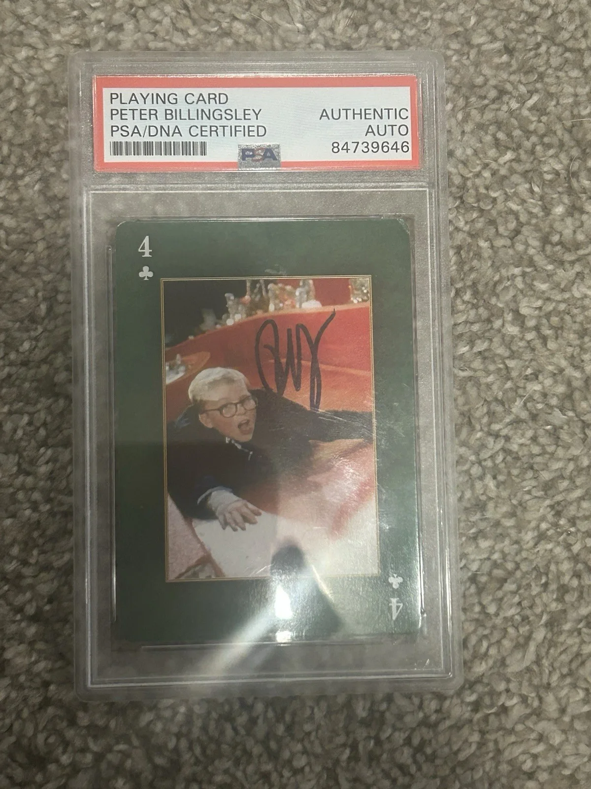 Peter Billingsley — A Christmas Story Card Peter Billingsley Autograph PSA