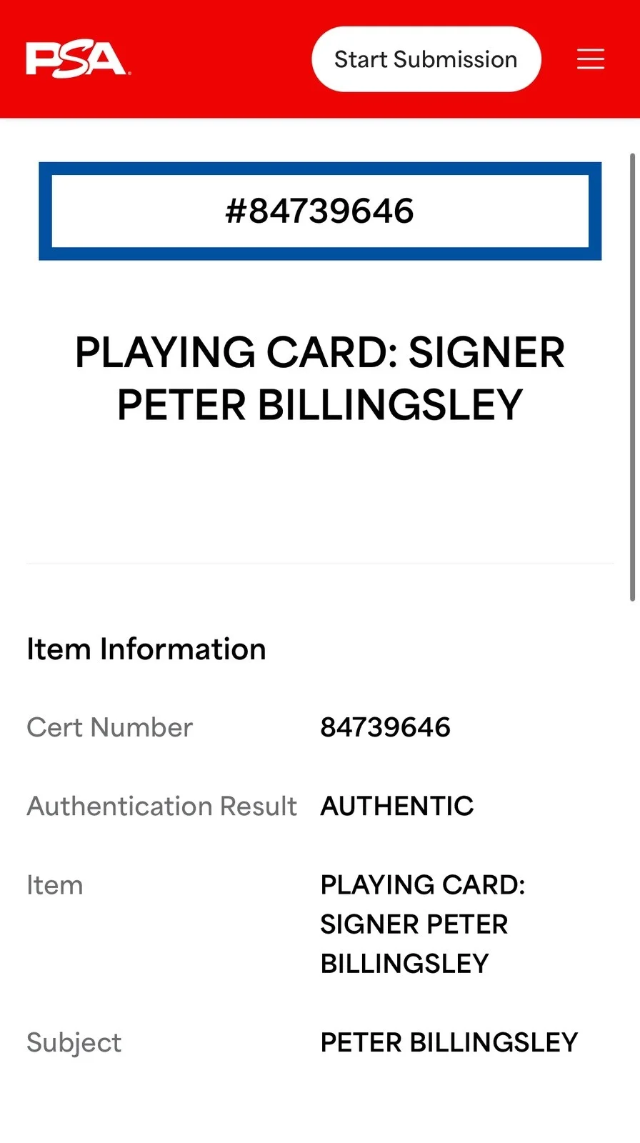 Peter Billingsley — A Christmas Story Card Peter Billingsley Autograph PSA, изображение 3