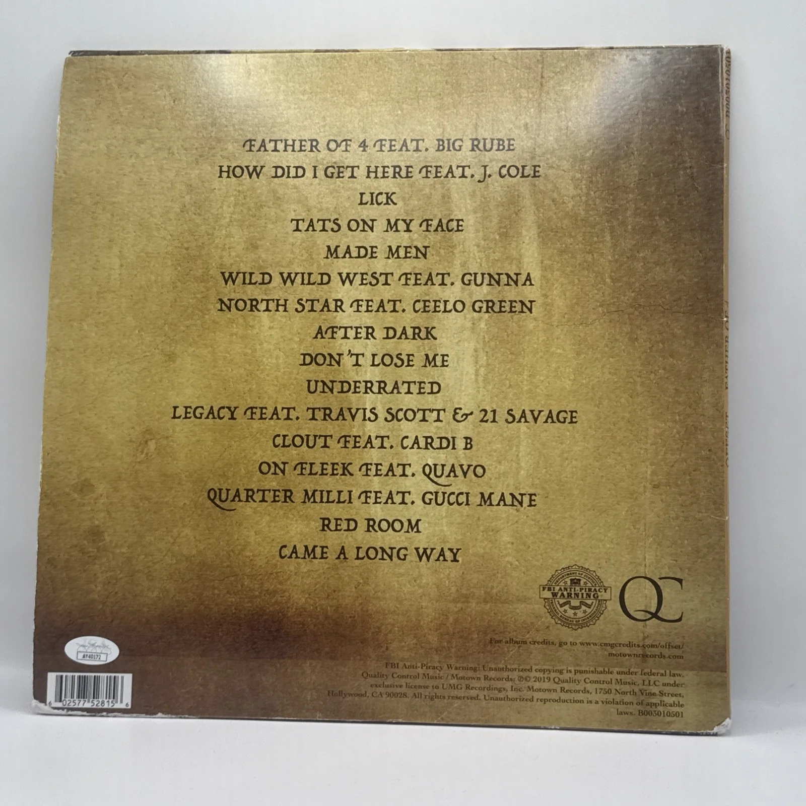 Offset Signed Father Of 4 Album Vinyl JSA COA MIGOS Quavo Takeoff JSA COA AUTO, image 2